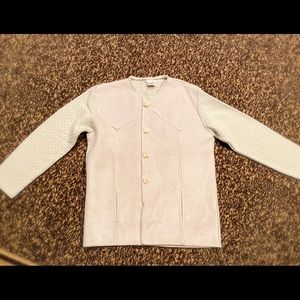 Knitters, faux suede sweater.